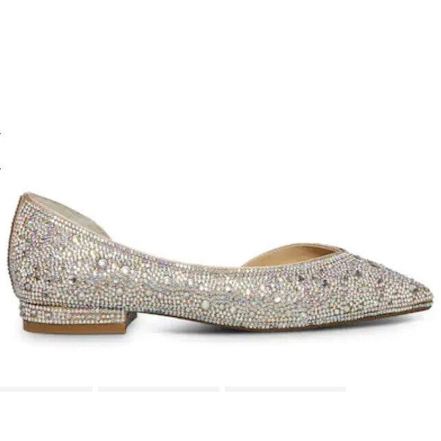Betsey Johnson Women's Remy Ballet Flat -  Silver Iridescent- 6M- New