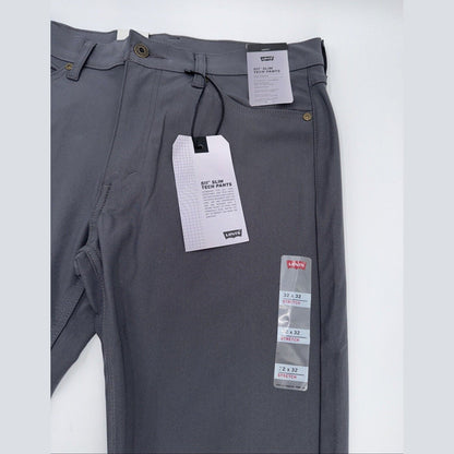 $70 Levi's Men's 511 Slim Tech Pants Stretch A92130010- Grey- 32W 32L - New Tag