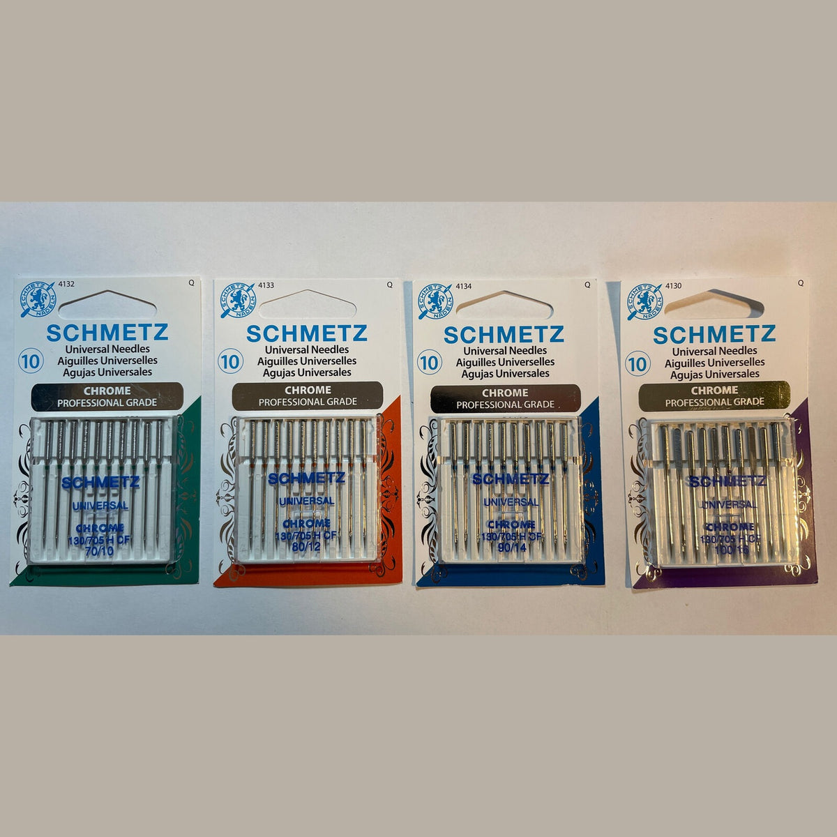 (4) Euro-Notions Schmetz Chrome Universal Machine Needles-Size Combo