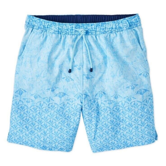 $100 Peter Millar Men’s Tropical Stingray Swim Trunks - Blue- Large- NWT