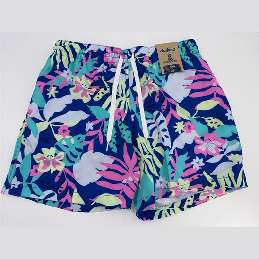 $70 Chubbies The Floral Surprise 5.5" Inseam Swim Trunks- Multi -Medium-New Tag