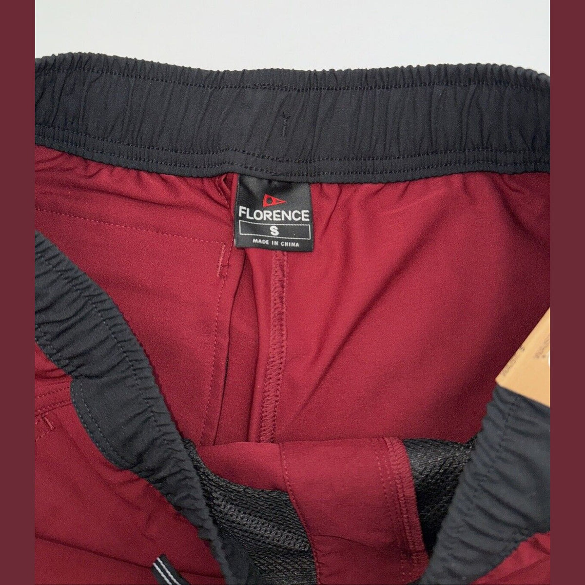 $70 Florence Marine X Burgee F1 All Purpose 7" Shorts - Maroon- Small - NEW Tag
