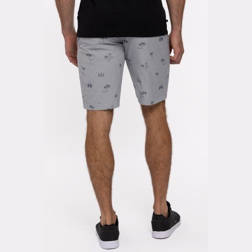 $89 Travis Mathew Men’s Straight Shot 9” Shorts - Heather Sleet- 35W - NWT