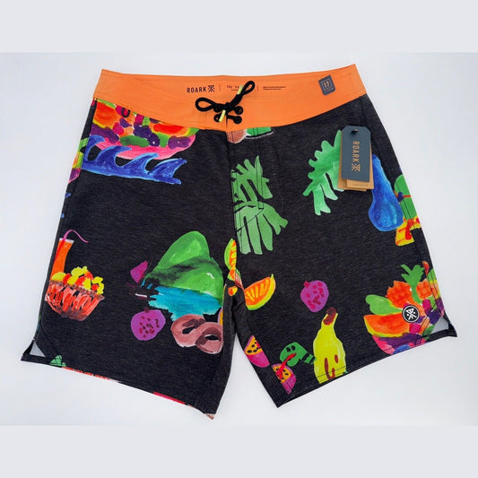 $66 Roark Men’s Passage Tahiti Treat 17” Boardshorts-Multi -Size: 33W-New Tags