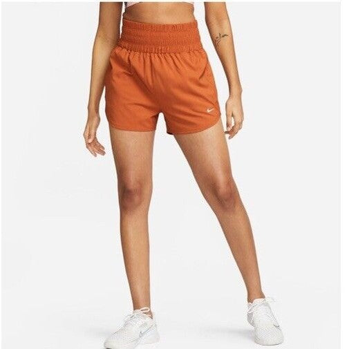 Nike One Women's Dri-FIT UltraHigh Waisted 3" Brief-Lined Shorts-Dk Russet-Small