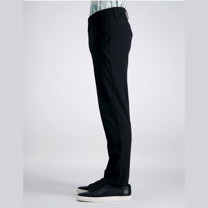 Haggar Men’s Cool Right Performance Flex Slim Fit Flat-Front Pants-Black-32Wx32L