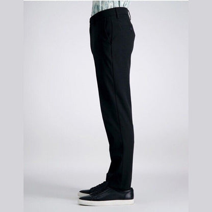 Haggar Men’s Cool Right Performance Flex Slim Fit Flat-Front Pants-Black-32Wx32L