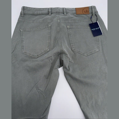 $200 Peter Millar Crown Men’s Crafted Wayfare 5 Pocket Pants-Sage- 34W x 32L-New