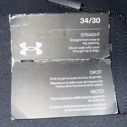 $70 Under Armour Men’s Wicking Golf Straight Flat Front Pants-Black-Size:34W 30L