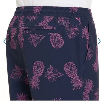 $40 Hurley Men's Salem Performance Pineapple Woven Shorts-Navy-Small-NEW
