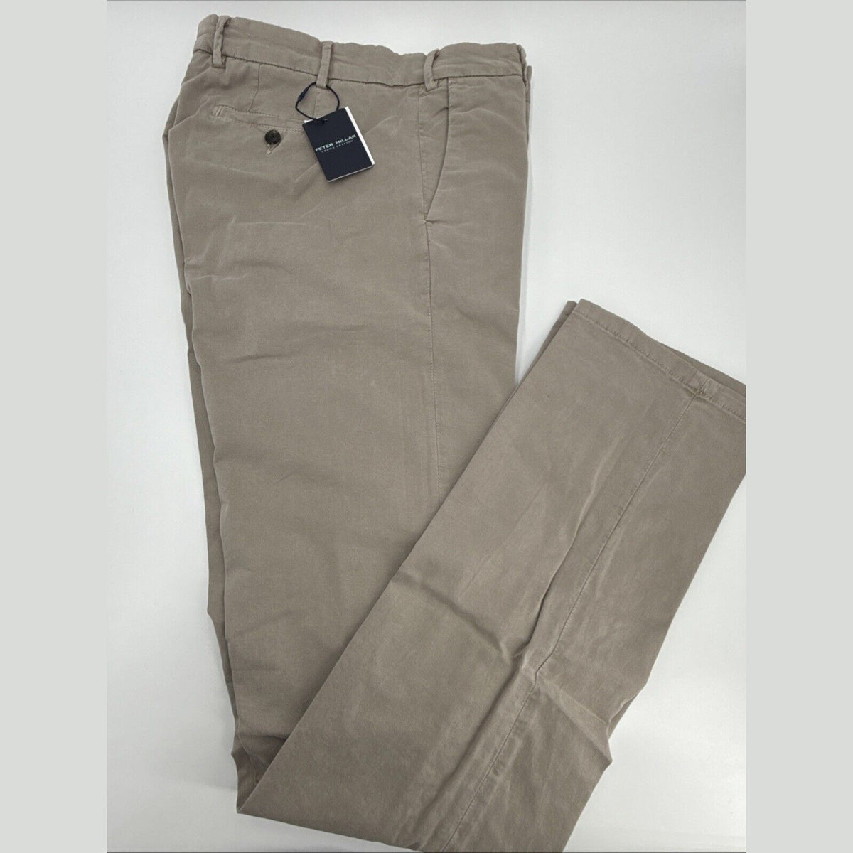 $198 PETER MILLAR Collection Men’s Concorde Garment Dyed Trouser-Khaki-32W 36L