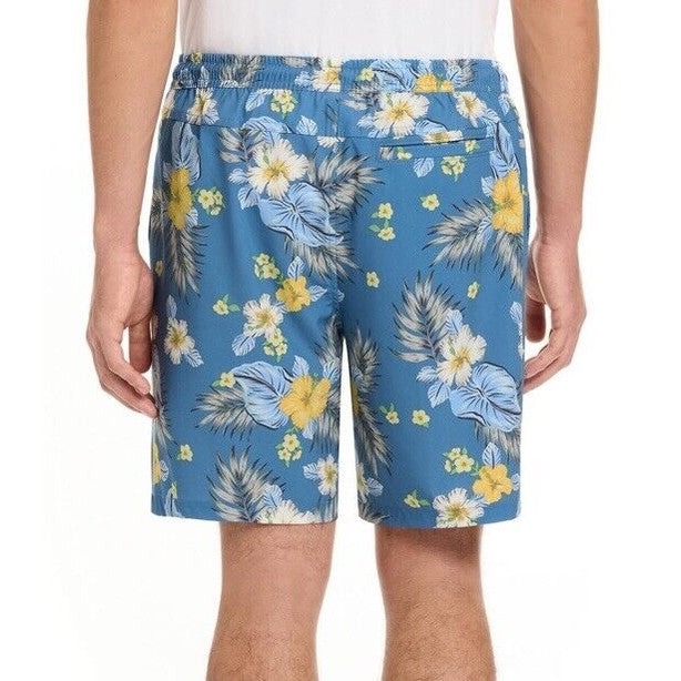 Hurley Men's Hibiscus Camp Stretch Woven Shorts - Medium Blue- Size Medium - New