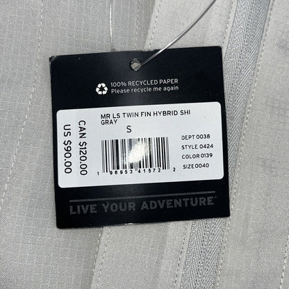 $90 Eddie Bauer Men’s Twin Hybrid Shirt Long Sleeve Button Down-Grey-Small-New