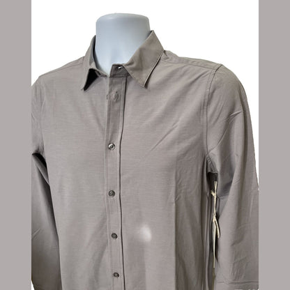 Vuori Men’s Bridge Button Down Long Sleeve Shirt -Fog Grey-Small-*New* Tag $98