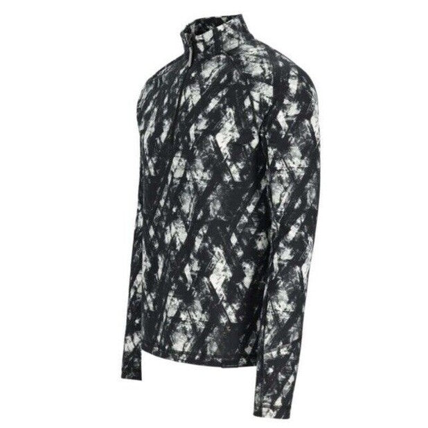 $119 Obermeyer Men’s Flex 1/4-Zip Mid-Layer Top- Descent Black/White - Medium