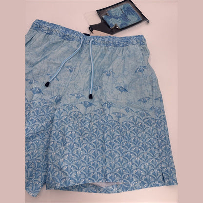 $100 Peter Millar Men’s Tropical Stingray Swim Trunks - Blue- Large- NWT