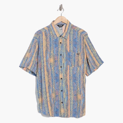 $66 BILLABONG Men's Patrick Short Sleeve Button Shirt- Multi - Large-New
