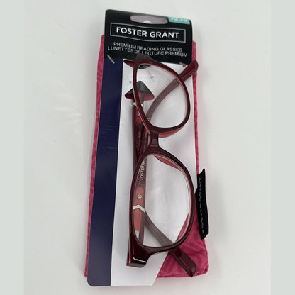 FOSTER GRANT Parissa Unisex Fashion Maroon Reading Glasses +2.75 Retail $25.99