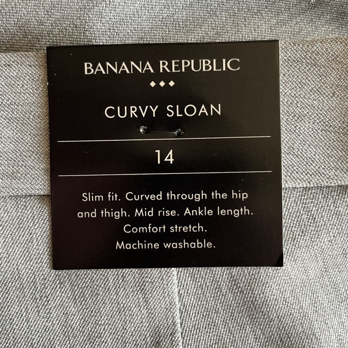BANANA REPUBLIC Curvy SLOAN Women's Mid Rise Slim Fit Ankle Pants-Gray-Size 14