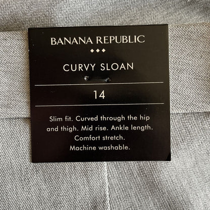 BANANA REPUBLIC Curvy SLOAN Women's Mid Rise Slim Fit Ankle Pants-Gray-Size 14