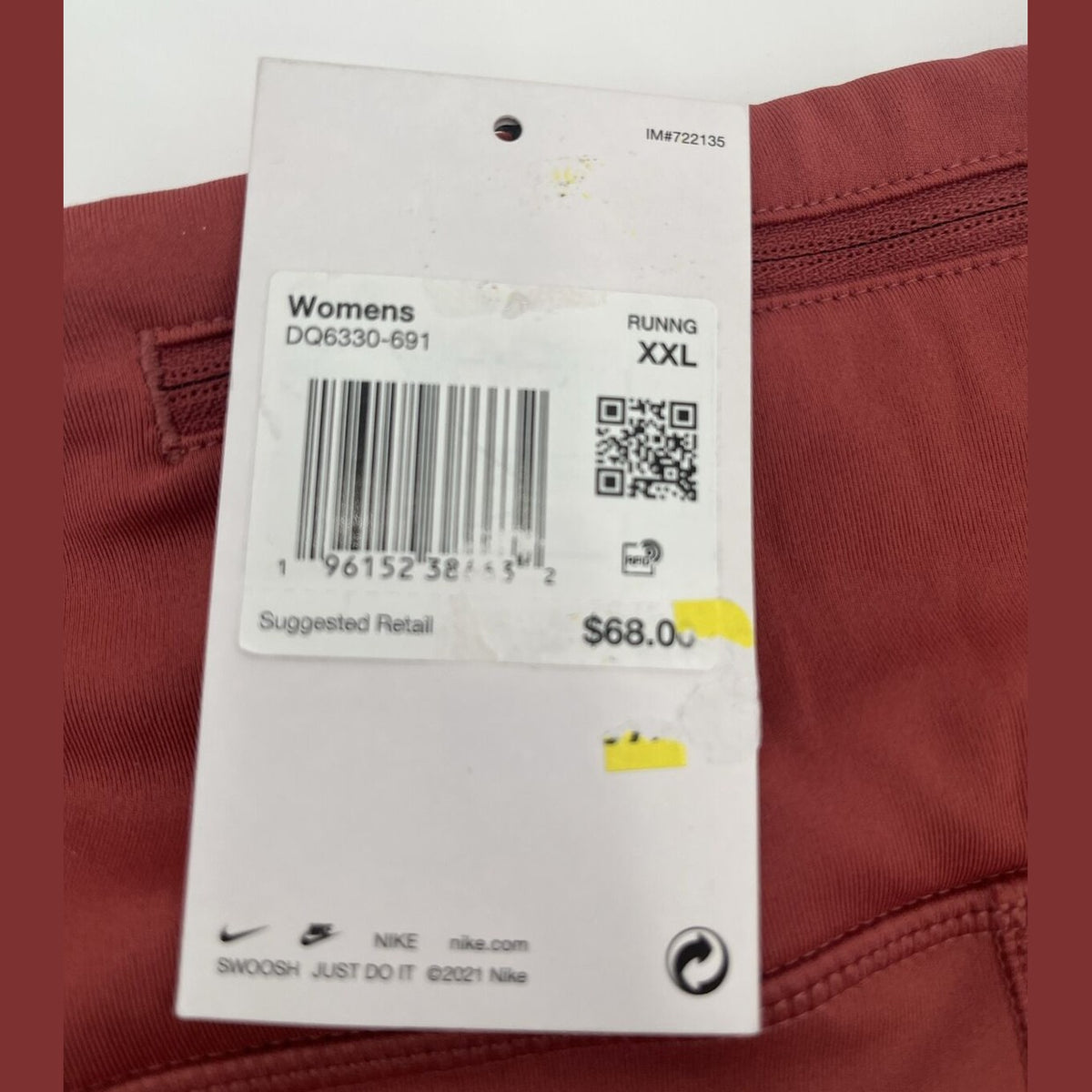 NIKE Women's FAST Mid-Rise 7/8 Length Running Tight Leggings-Rust-Size: 2XLarge