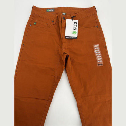 $100 Stio Men’s Organic Rivet Canvas Utility Pants- Saddle- Size 30 Short-New