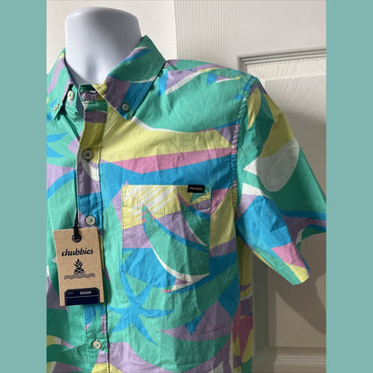 Chubbies Men’s Shirt The Surfside Friday Shirt-Multi -Medium- New Tag $65