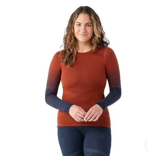 $130 Smartwool Women’s Intraknit Merino Base Layer Crew-Pecan Tan-Medium-New Tag