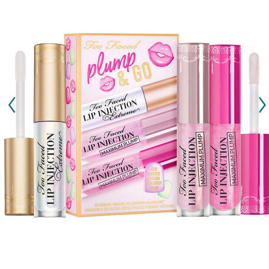 NIB Too Faced Plump & Go Ultimate Travel Plumping Gloss Set Limited Edition 2023