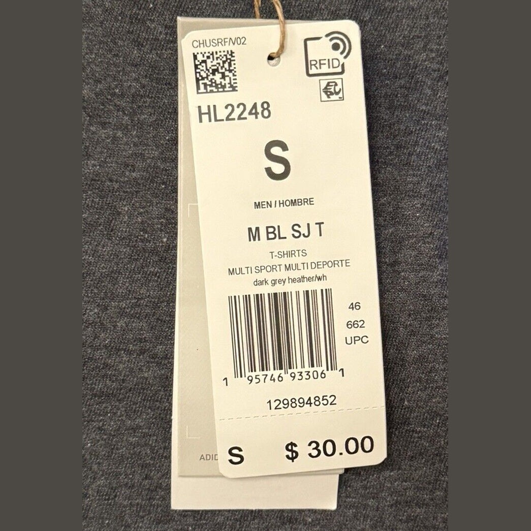 adidas Men’s Badge Of Sport Tee Shirt - Gray- Small