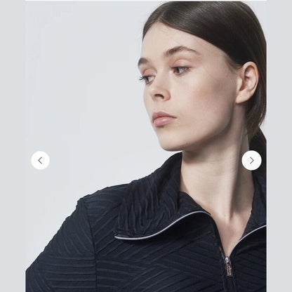 $130 DAILY SPORTS Women's Florence Roll Neck Zip Golf Shirt- Black -Medium -New