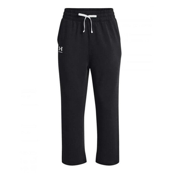Under Armour Women’s Rival Terry Flared Crop Pants- 1377000 - Black- Small -New