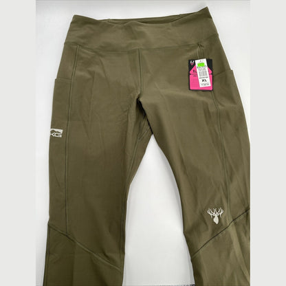 $80 King's Women’s High Waist Freya Leggings Stretch-Leaf Olive-xLarge-New Tags
