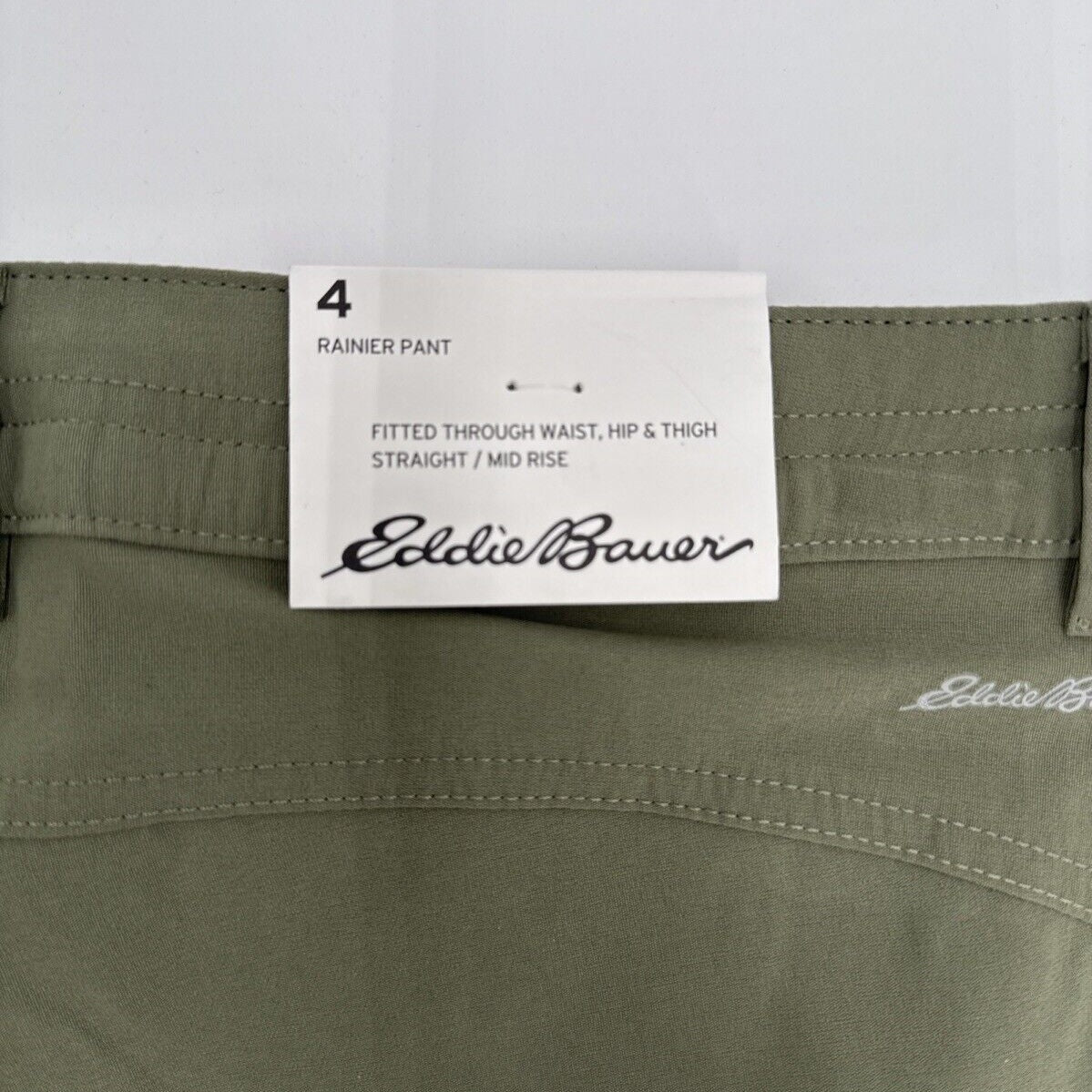 $70 Eddie Bauer Women's Rainier Stretch Hiking Curvy Pants - Sprig -Size: 4- New