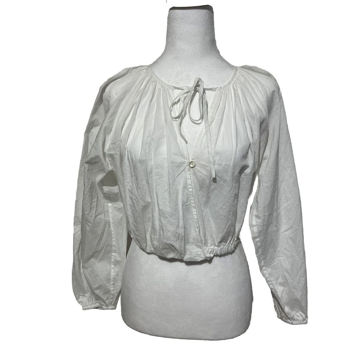 Rails Women’s Long Sleeve Katia Crop Shirt - Beach White- XSmall- New Tag $168