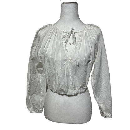 Rails Women’s Long Sleeve Katia Crop Shirt - Beach White- XSmall- New Tag $168