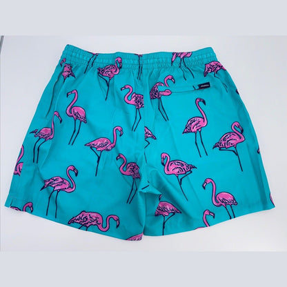 $70 Chubbies The Beach Retreat 5.5" Inseam Swim Trunks-Aqua/Pink- Large -New Tag