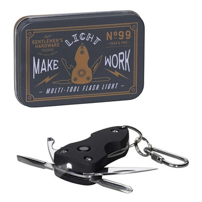 Wild & Wolf Gentlemen's Hardware Multi-Tool Flashlight, Knife, Screwdriver, Etc.