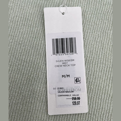 Eileen Fisher Women's Linen Blend Crewneck Long-Sleeve Top-Mist-Medium-New $258