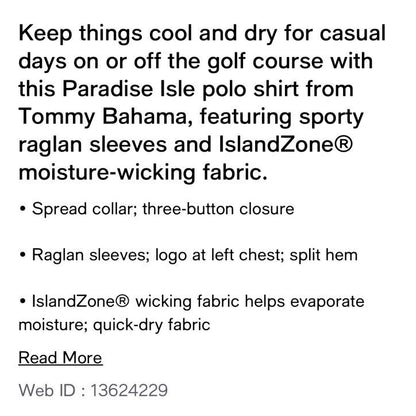 Tommy Bahama Paradise Isle Islandzone Polo Shirt, Color: Coal, Small - $99.50