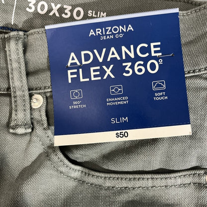ARIZONA JEAN CO. Men’s Advance Flex SLIM FIT Jeans- Jade Stone- 30W 30L- New $50