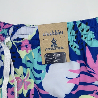 $70 Chubbies The Floral Surprise 5.5" Inseam Swim Trunks- Multi -Medium-New Tag