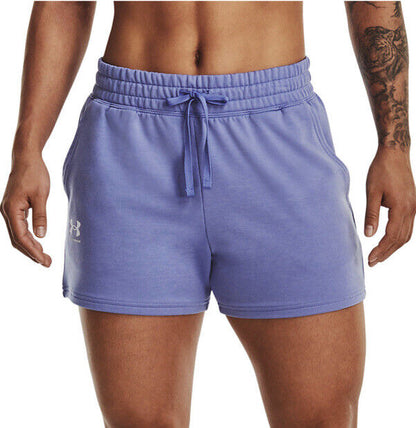 Under Armour Women's Rival Terry Shorts - Baja Blue - Medium- New Tag-Retail $50
