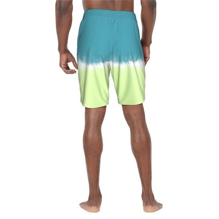 NIKE Men’s Shorts Swim Trunks NESSF547 Ocean Volley 9”-Teal/Yellow-Medium -New
