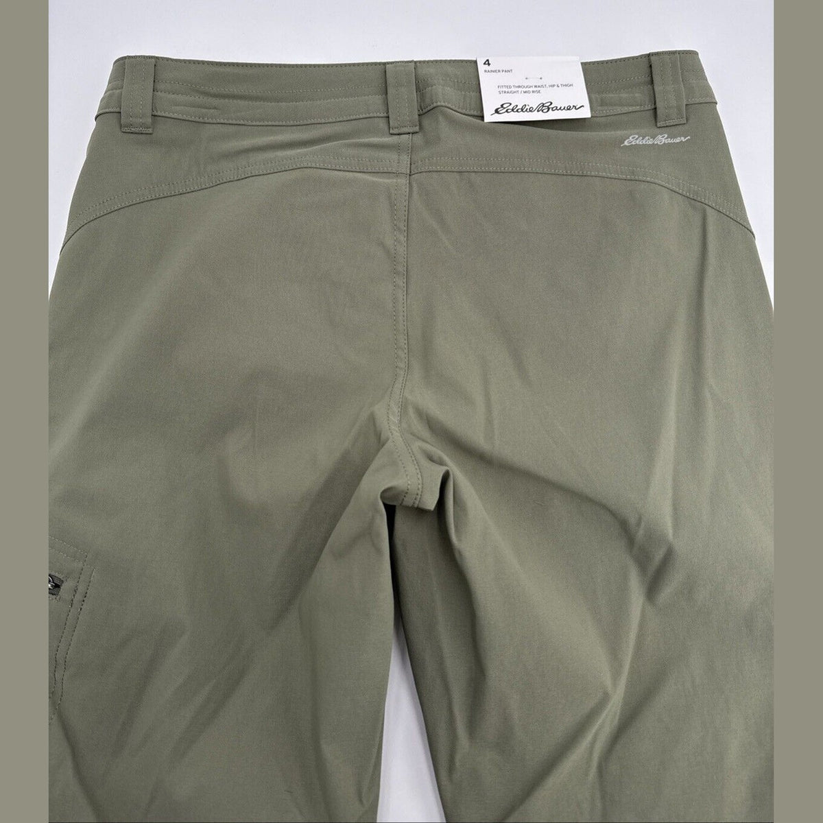 $70 Eddie Bauer Women's Rainier Stretch Hiking Curvy Pants - Sprig -Size: 4- New
