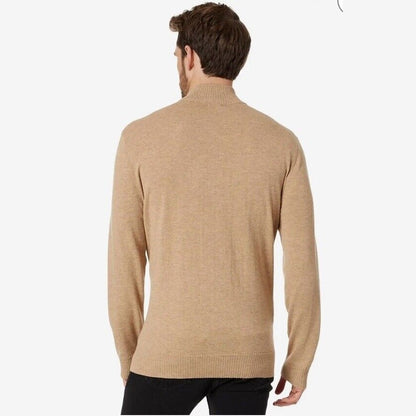 $110 Smartwool Men's Sparwood Zip-Neck Sweater-Toasted Coconut Heather-Small-New