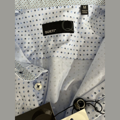 QUIETI Men’s Performance Shirt Long Sleeve 4 Way Stretch-Blue-Medium-New $135