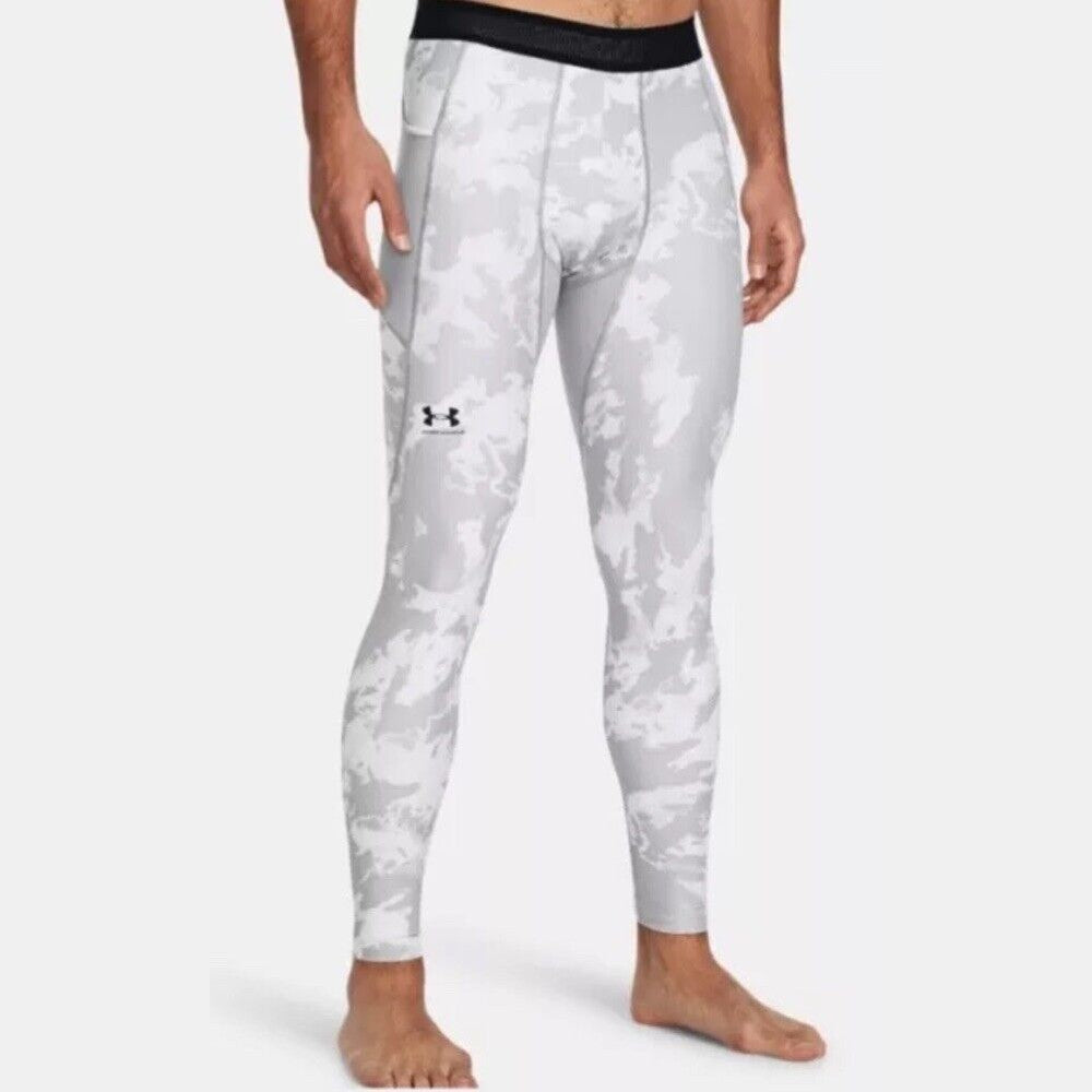Under Armour Men's ColdGear Infrared Printed Leggings 1381747-Grey Camo-Large