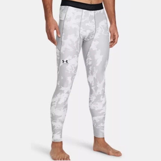 Under Armour Men's ColdGear Infrared Printed Leggings 1381747-Grey Camo-Large
