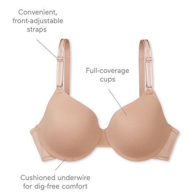 Warners This Is Not A Bra Cushioned Underwire Lightly Lined T-Shirt Bra-Gray-34C